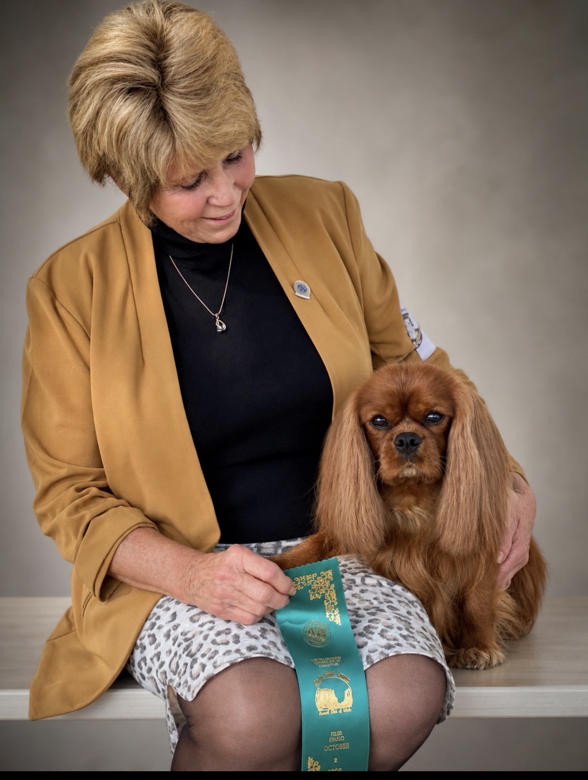 Elise working with one of her Cavalier King Charles Spaniels